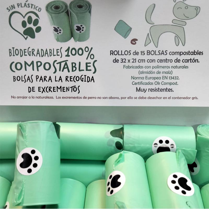 Bolsas compostables para excremento de perro, 240 bolsas I Made in USA I  completamente biodegradado 90 días después de su uso, I 100% a base de